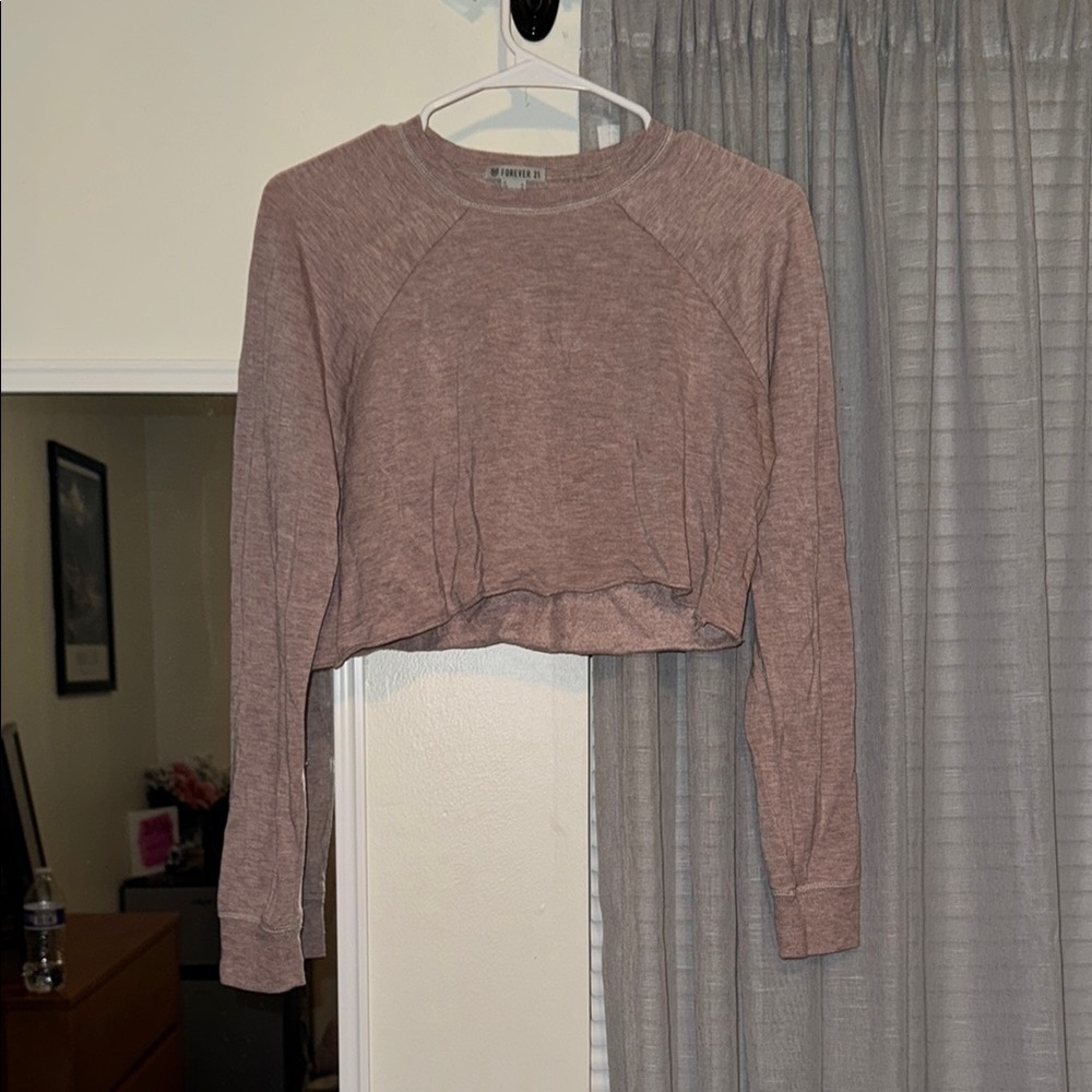 Women's Mauve Long Sleeve Crop Top
